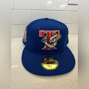 NEW ERA 59FIFTY TORONTO BLUE JAYS FITTED HAT SIZE 7 5/8 GREY UV 30th SIDE PATCH